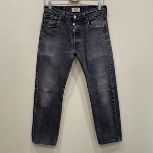 Levis original 501 faded black straight leg jeans - 30x30
